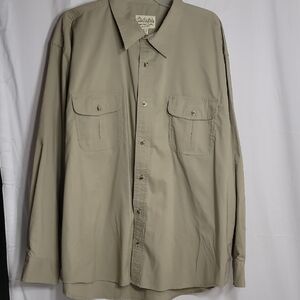Cabela's Tan Casual Button Down Shirt Lightweight Fabric